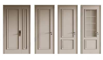 简欧单开门3D模型下载